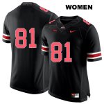 Women's NCAA Ohio State Buckeyes Jake Hausmann #81 College Stitched No Name Authentic Nike Red Number Black Football Jersey BS20D71VM